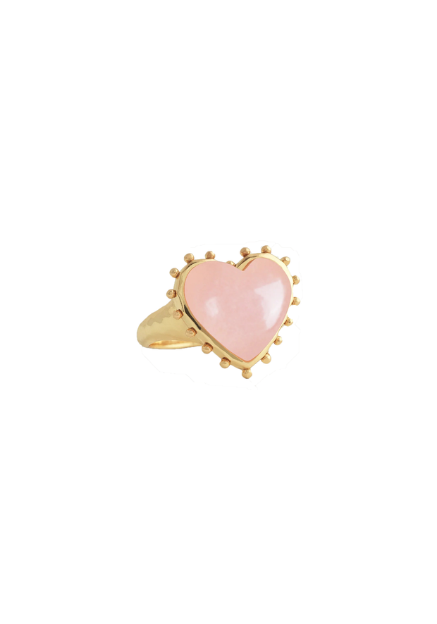ANABEL ARAM Heart Ring in Pink Quartz