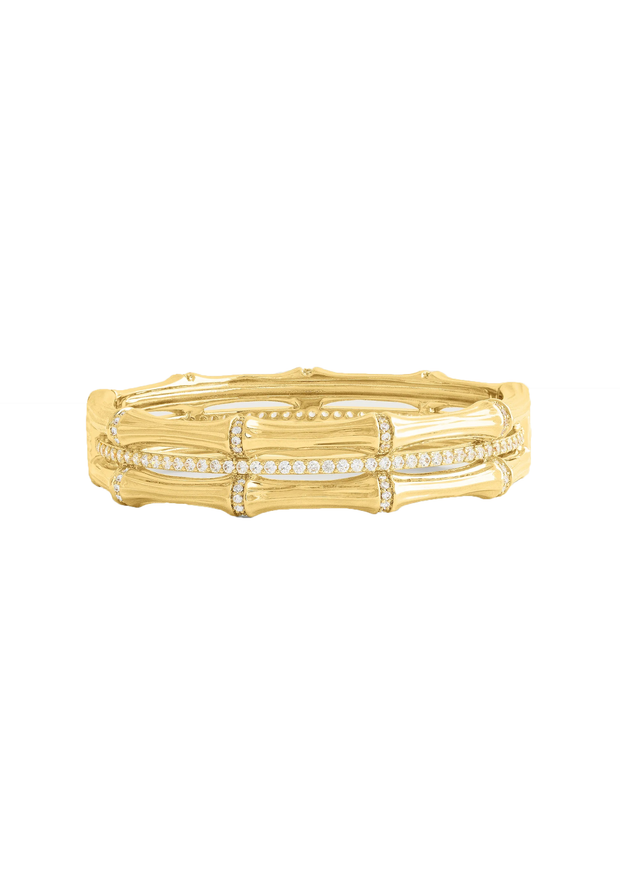 ANABEL ARAM Bamboo Stacked Hinged Bangle