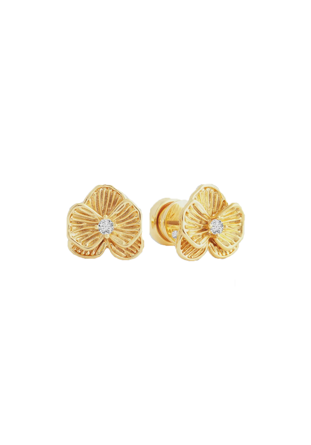 ANABEL ARAM Orchid Gold Stud Earrings