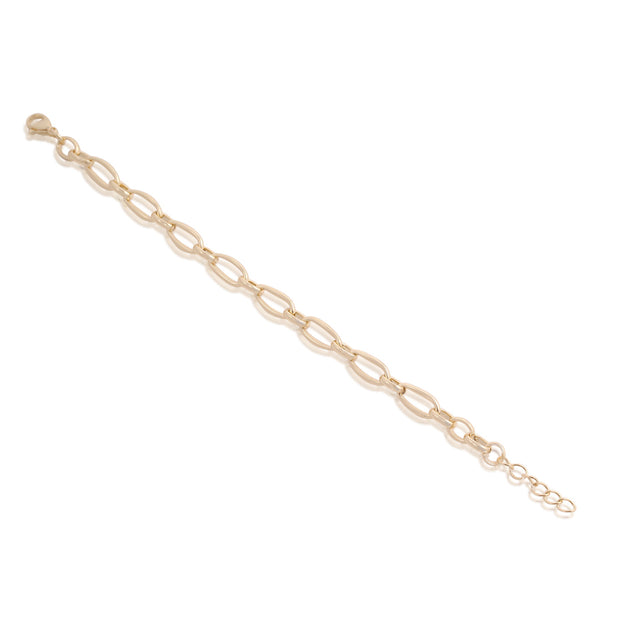 Classic Polished Oval Link Bracelet in Yellow Gold