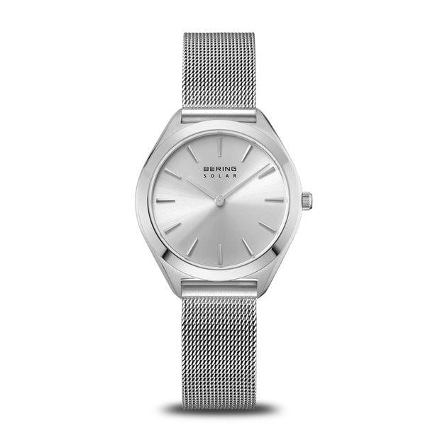 BERING Classic Solar Silver Mesh Watch