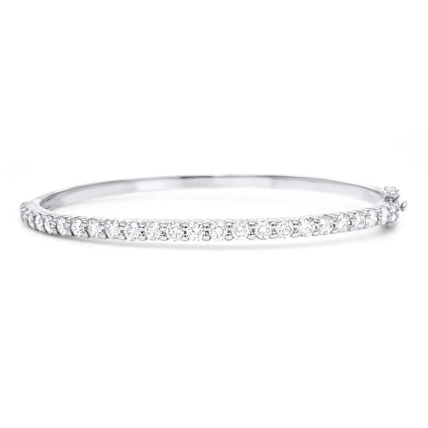 4mm CZ Tennis Classic Bangle in White Gold