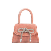 Sabrina Blush Mini Velvet Top Handle Bag