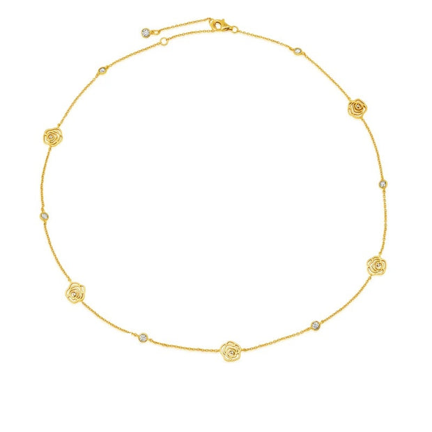 CRISLU Rosy 16" Necklace in Yellow Gold