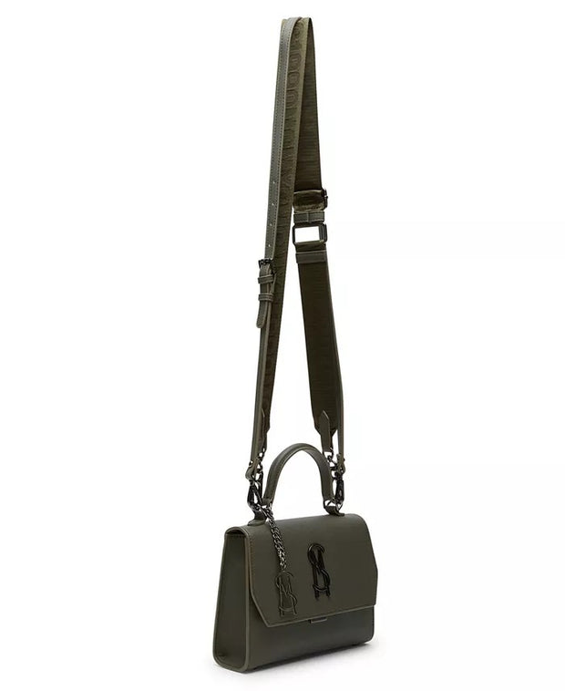 STEVE MADDEN Blattuca Logo Plaque Crossbody Bag in Olive