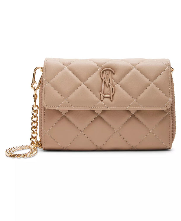 STEVE MADDEN Bcarina Quilted Crossbody Wallet in Nude
