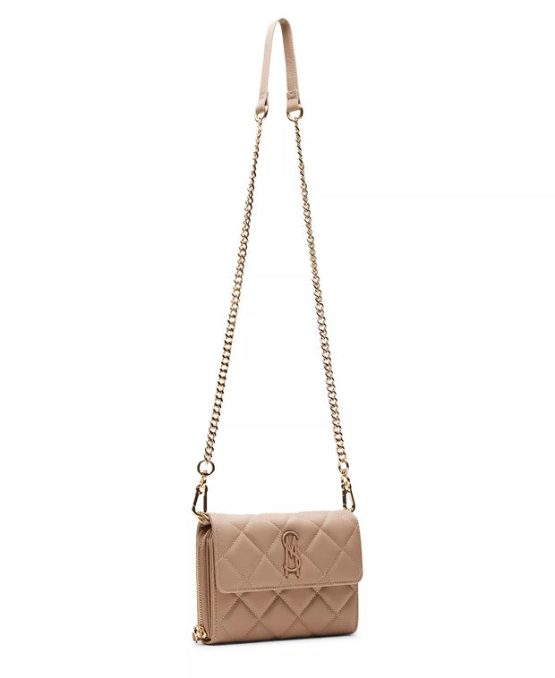 STEVE MADDEN Bcarina Quilted Crossbody Wallet in Nude