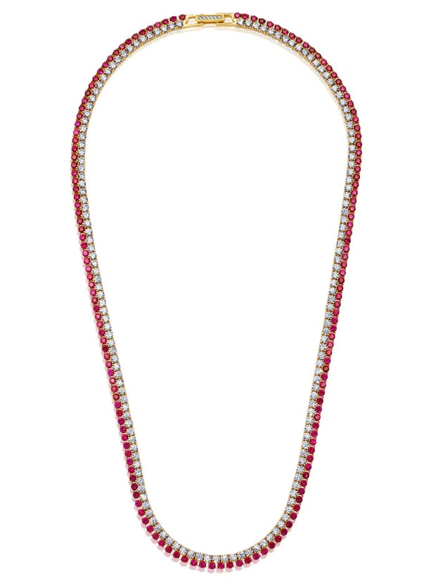 CRISLU Touch of Color Necklace in Ruby