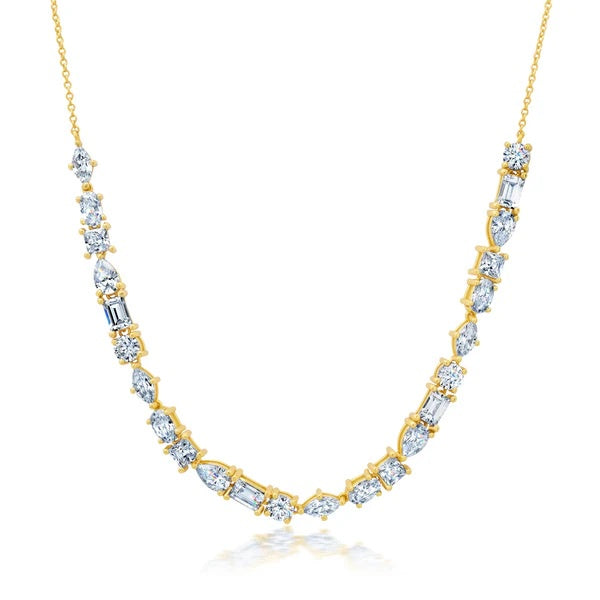 CRISLU Glance Necklace in Yellow Gold