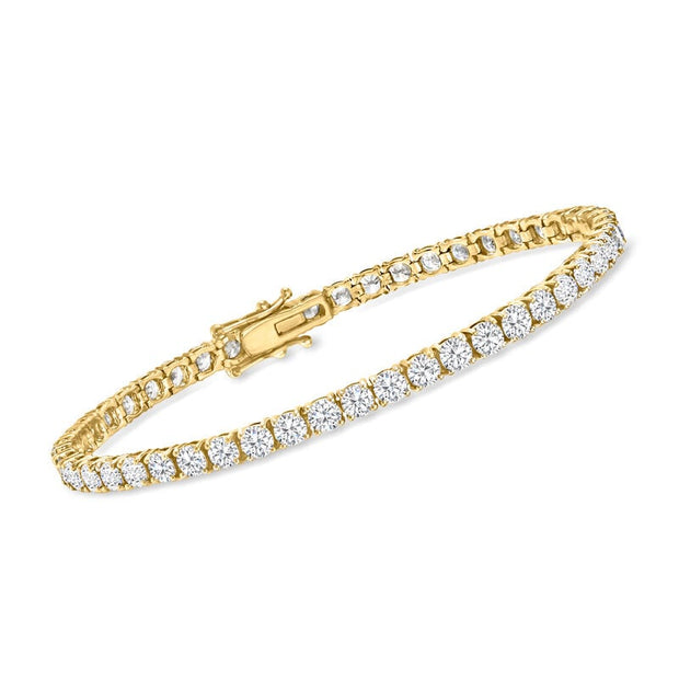 Yellow Gold 3mm CZ Tennis Bracelet