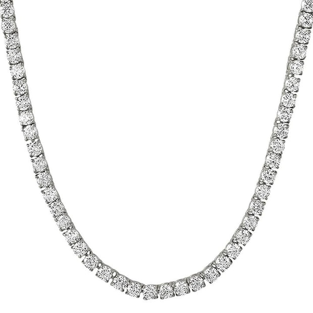 Luxe 4mm Classic Tennis Necklace in White Gold