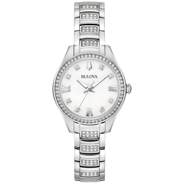 BULOVA Crystal Accent Mother of Pearl Watch