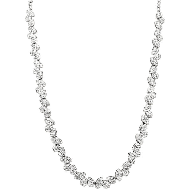 Assorted Shape Cz Necklace on Flat Ball Chain