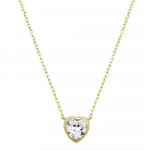 7mm Bezel Heart Solitaire in Yellow Gold