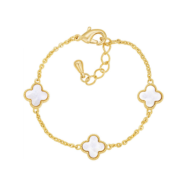 Mother of Pearl Clover Kids Bracelet