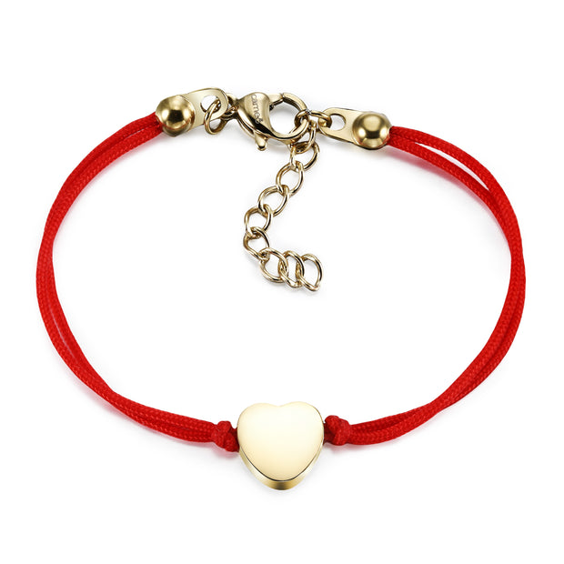 3D Heart Red String Bracelet