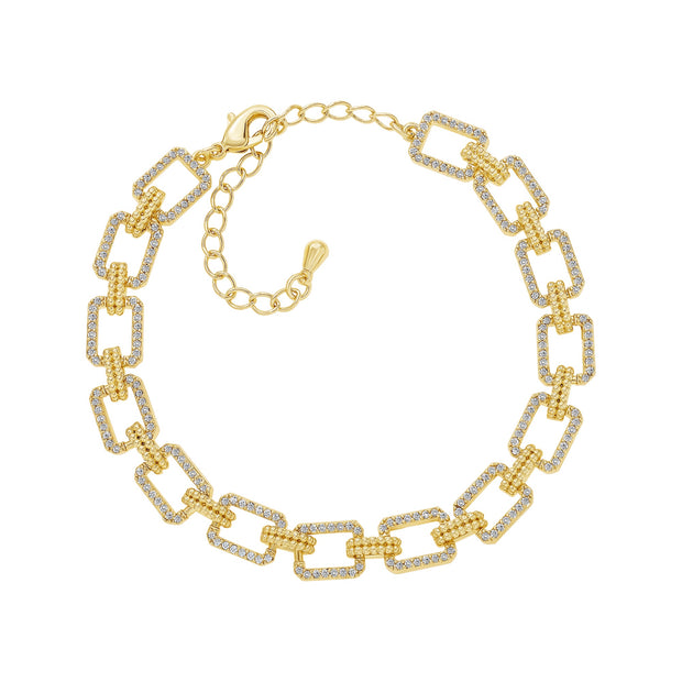 Dainty Rectangles Lined Bracelet in CZ