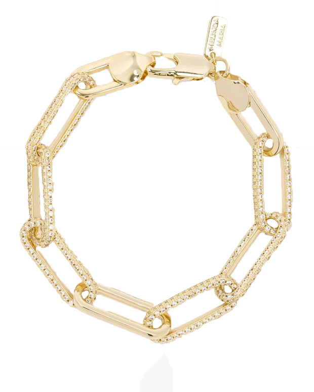 MELINDA MARIA Carrie Pavé Chain Link Bracelet