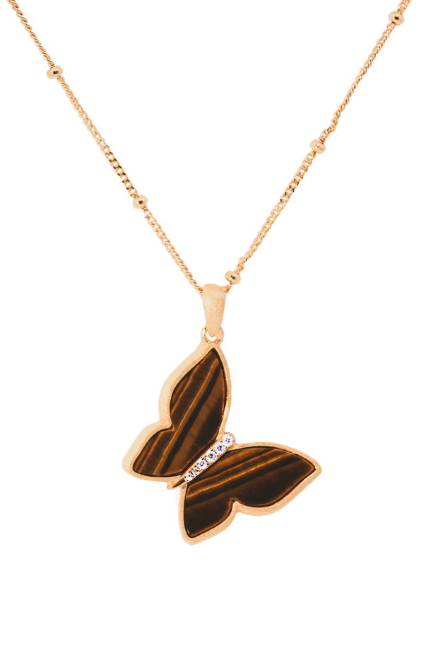 Butterfly Tiger Of Eye Necklace