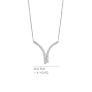 Graduating CZ Tassel Necklace in White Gold