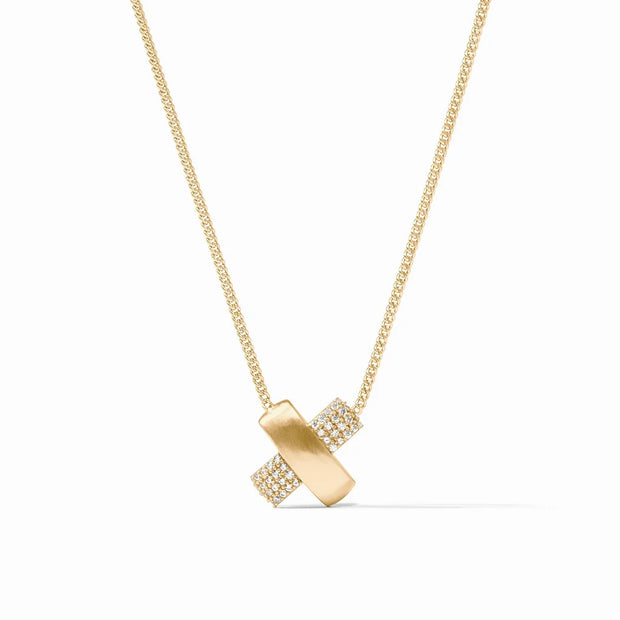 JULIE VOS Catalina Pave X Delicate Necklace