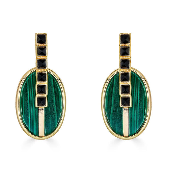 CRISTINA SABATINI Inspire Drop Stud in Malachite