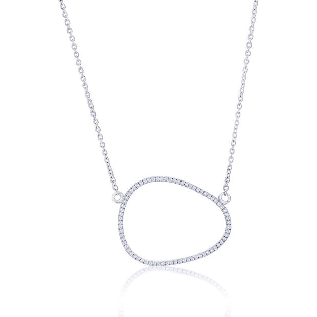 Open Irregular Shape Genuine Diamond Necklace