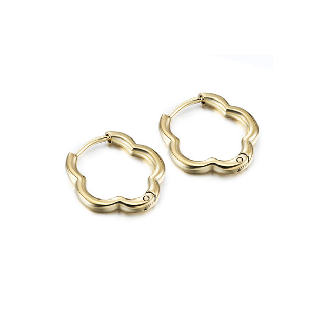 Medium Flower Shaped Gold Huggies