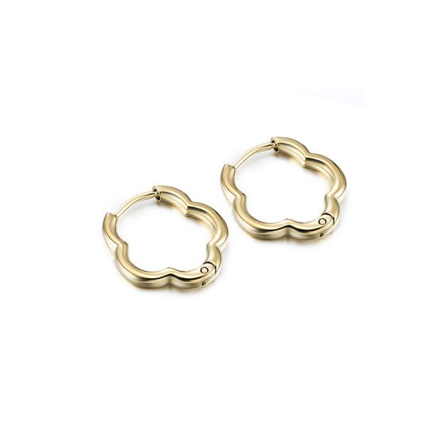 Small Flower Shaped Gold Huggies