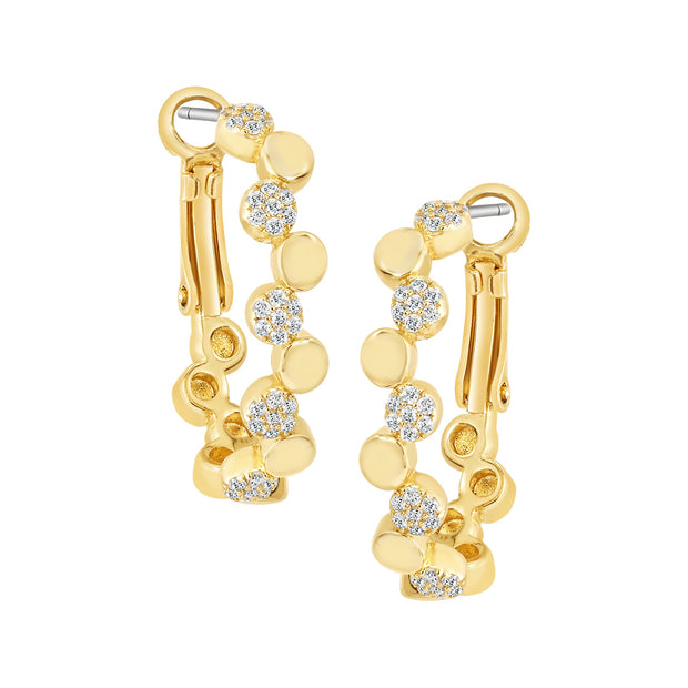 Dotted CZ Pave Huggies in CZ