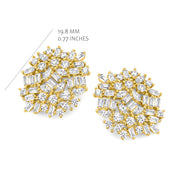 Elegant CZ Cluster Studs in Yellow Gold