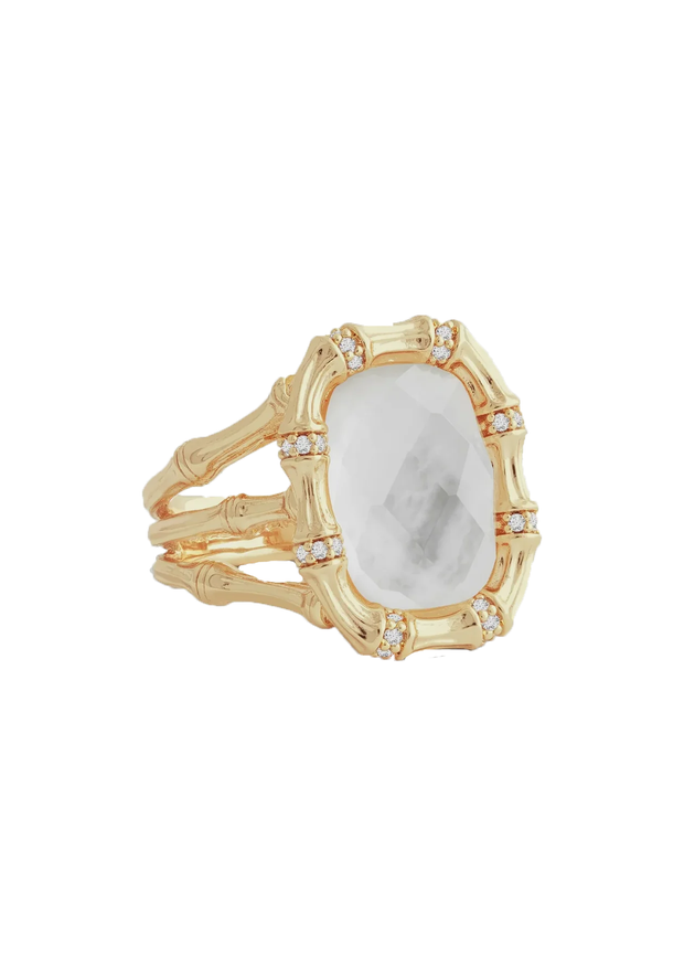 ANABEL ARAM Bamboo Stone Ring in Mother Of Pearl