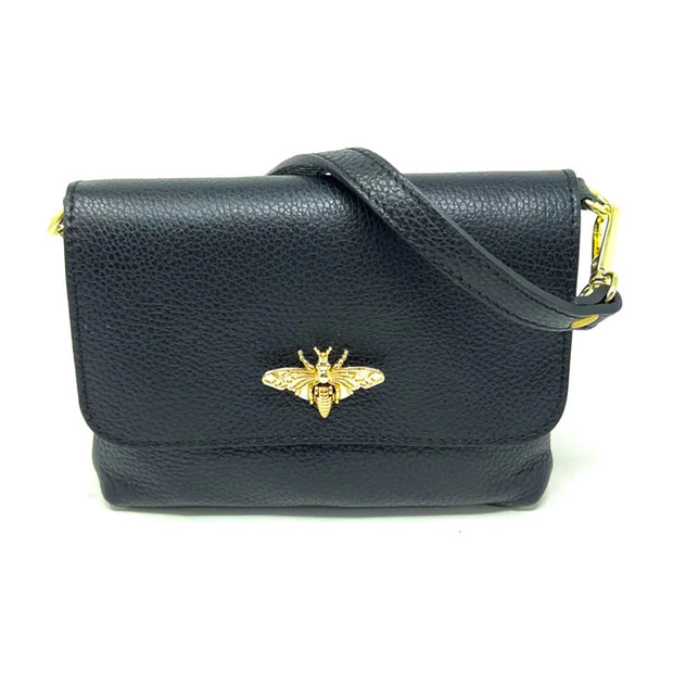 Leather Butterfly Navy Small Bag