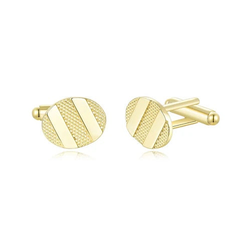 Gold Oval Design Cufflinks