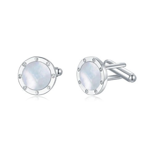 Round Border Around Mother of Pearl Cufflinks