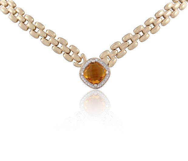 MARCELLO PANE Linked Citrine Statement Necklace