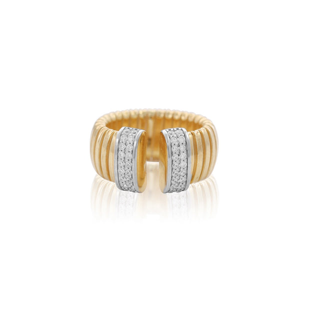 MARCELLO PANE Open Top Ribbed CZ Ring