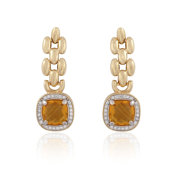 MARCELLO PANE Link & Citrine Drop Earrings