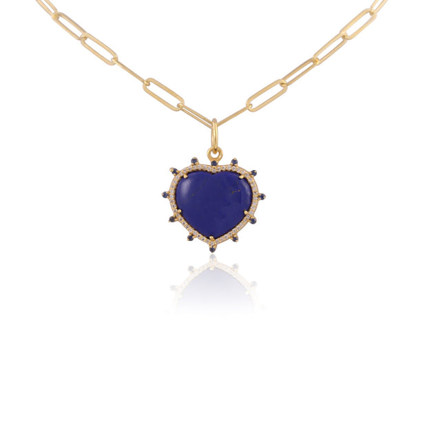 RACHEL REINHARDT Blue Lapis Heart Pendant