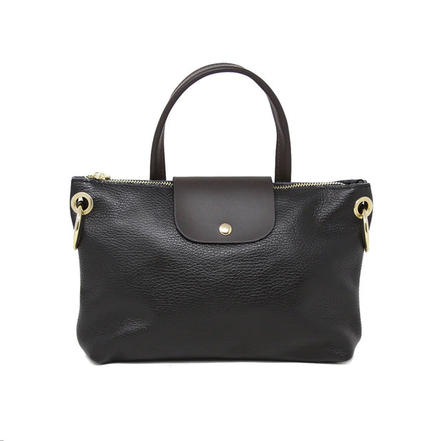 Black & Brown Handle Leather Bag