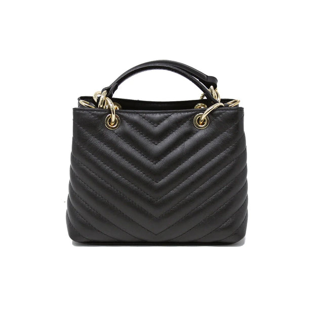 Quilted Black Leather Handbag