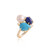 Lapis, Turquoise & Pearl Ring