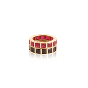 Thick Square Bezel Set Ring in Ruby