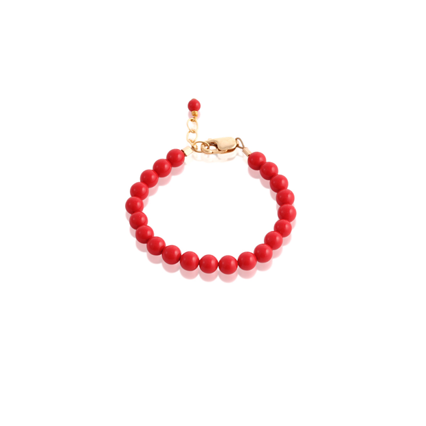 Infant Bright Red Bead Bracelet