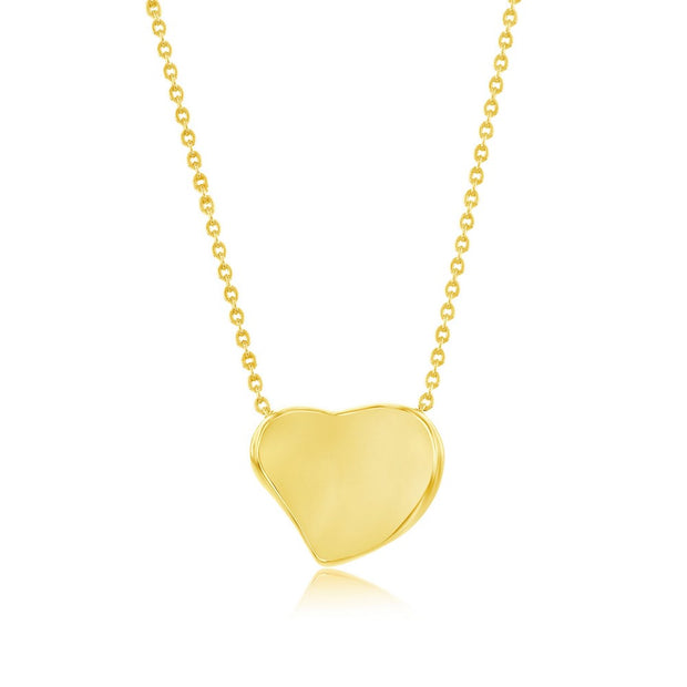 Polished Bubble Heart in Yellow Gold
