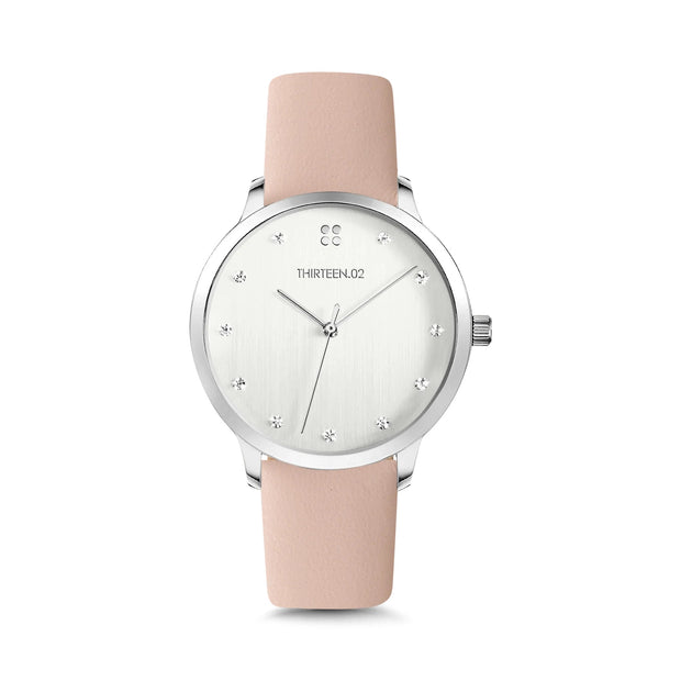 Silver Case/Crystal Dial Nude Band Watch