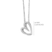Mini Ballooned CZ Heart Necklace in White Gold