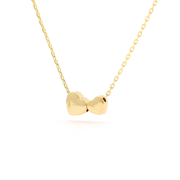 Double Gold Polished Candy Heart Pendant