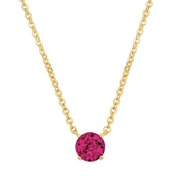 5.5mm Single Stone Solitaire Necklace in Ruby