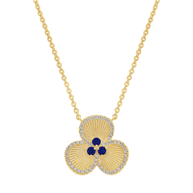 Overlapping Petals Flower Pendant in Blue